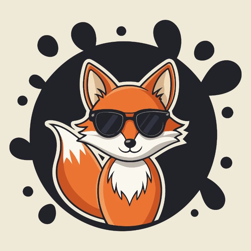 Chic fox sunglasses on black