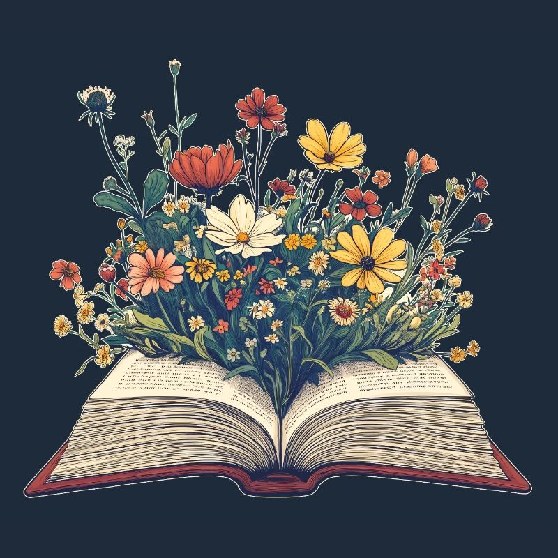 Buch mit Blumen