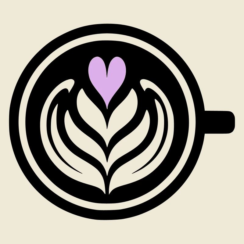 Coffee Love: Latte Art Heart Vector