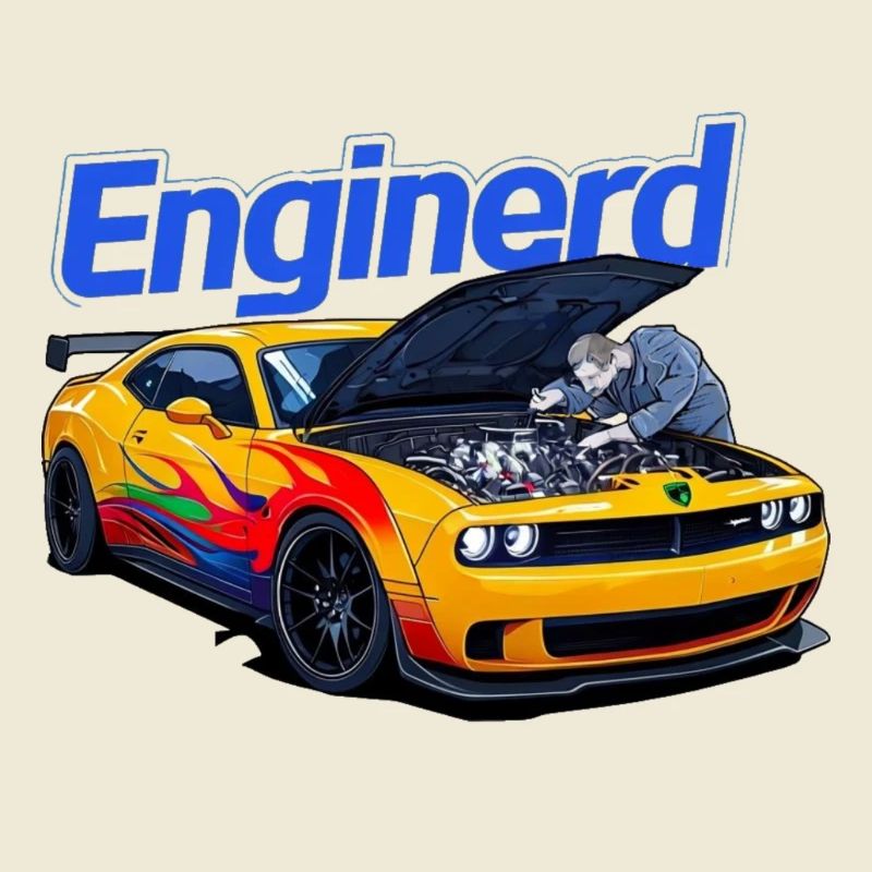 Muscle-Car wird von Mechaniker bearbeitet