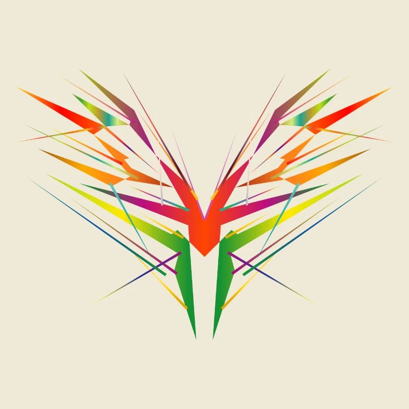 colorful abstract wing shape