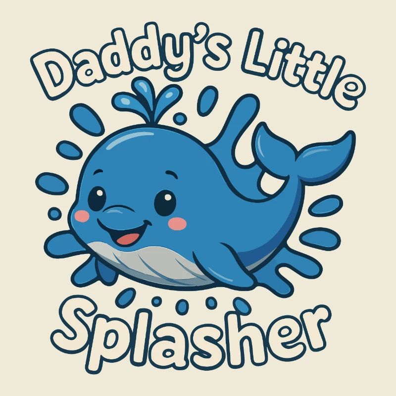 Papa petit éclaboussure mignon bébé baleine