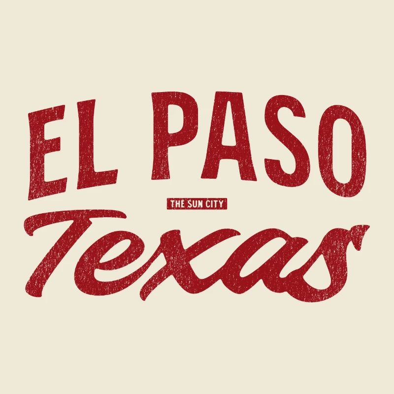 El Paso Texas Retro Script