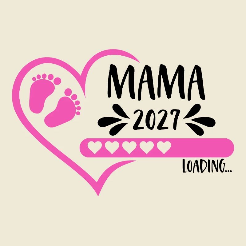 Mama 2027 loading Herz Version Mädchen pink