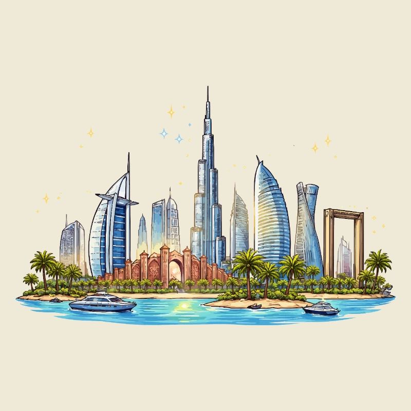Skyline du front de mer de Dubaï