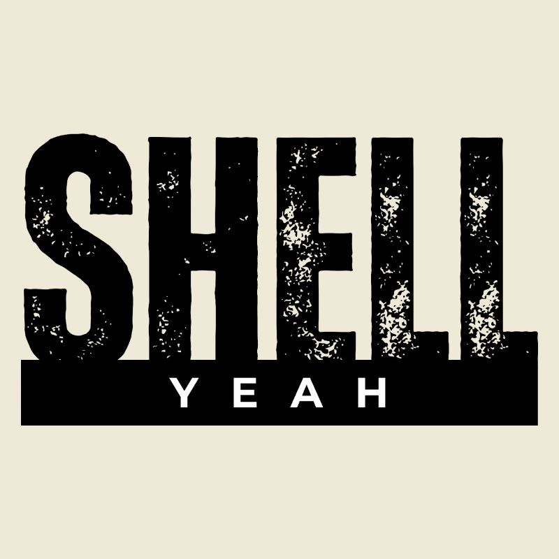Yeah Bold Lettering on Black
