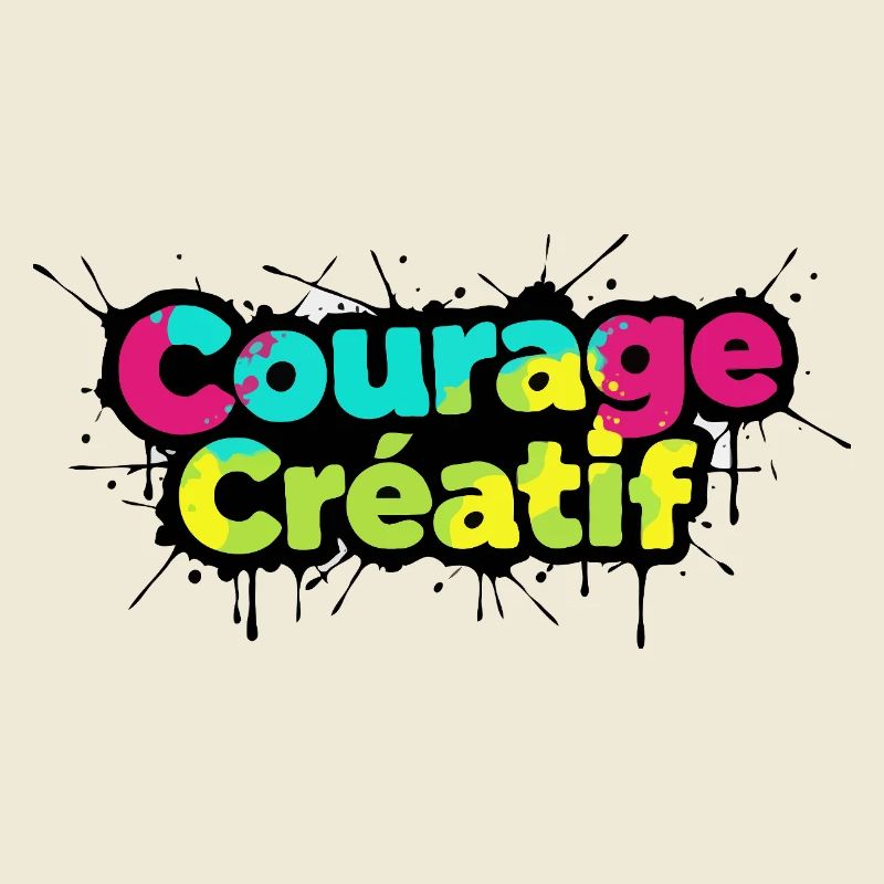 Courage Créatif Typographie colorée