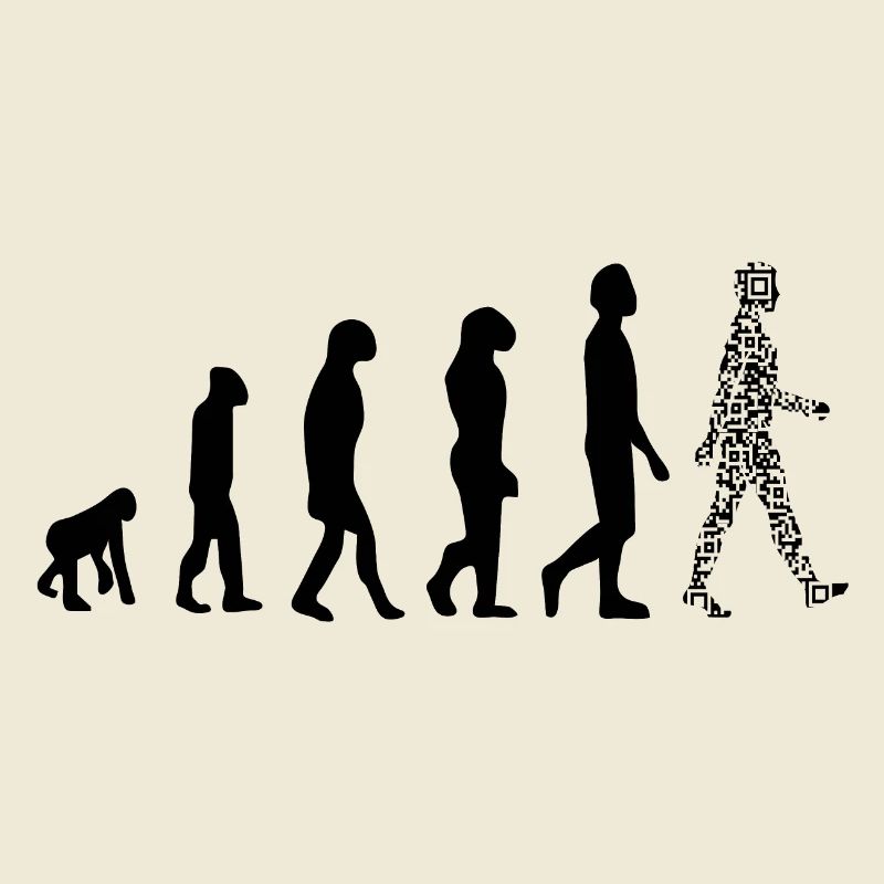 Evolution QR Code - Humor Gesundheits-Pass