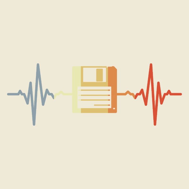 Retro Floppy Disk ECG
