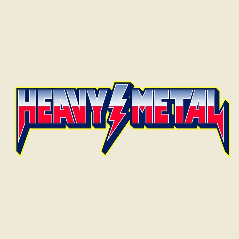 Heavy Metal 3D Type Logo with Lightning