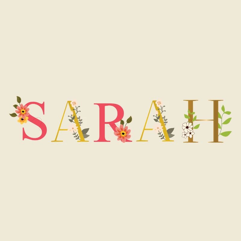Le nom de SARAH décoré de fleurs