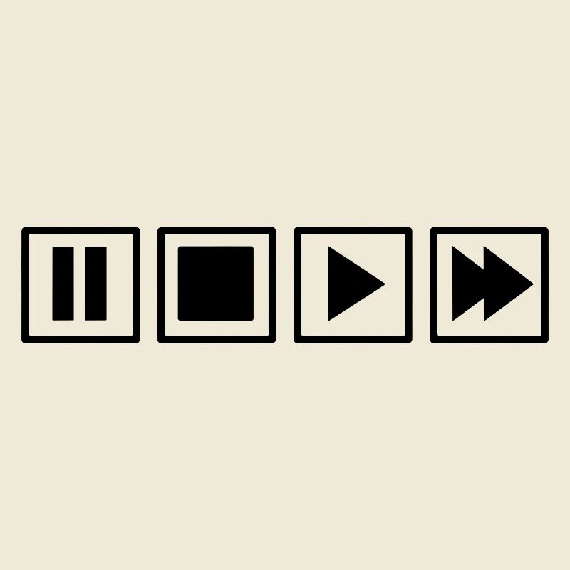 Retro Remote Control Buttons Oldschool Minimalist