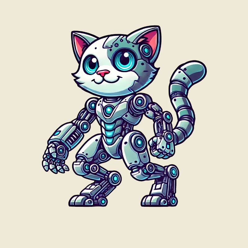 Cat Cat Robot Machine Sci-Fi Cyborg