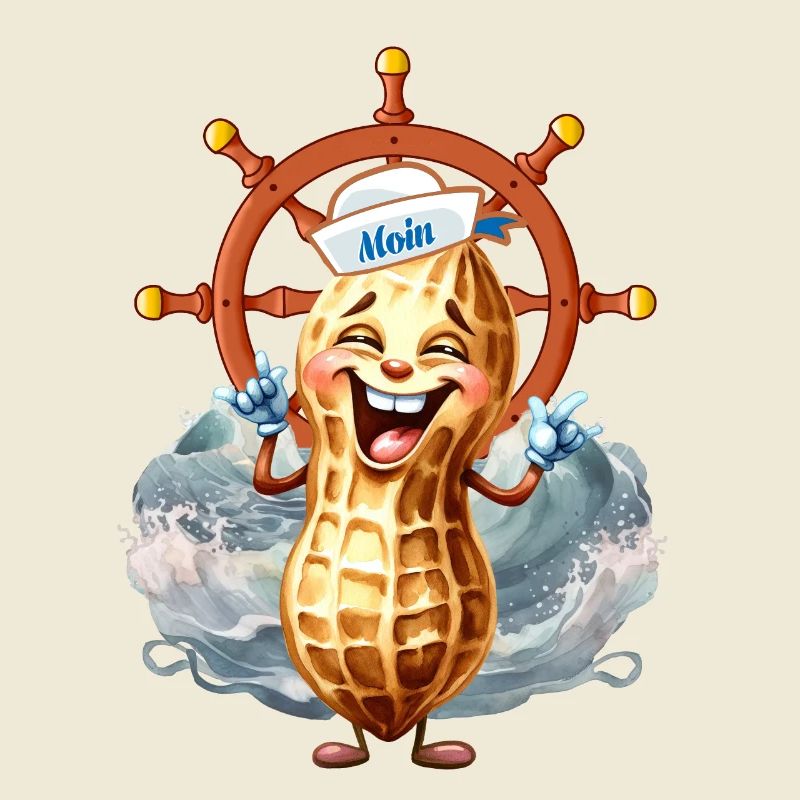 Peanut cheerful helmsman sailing sailor sailor