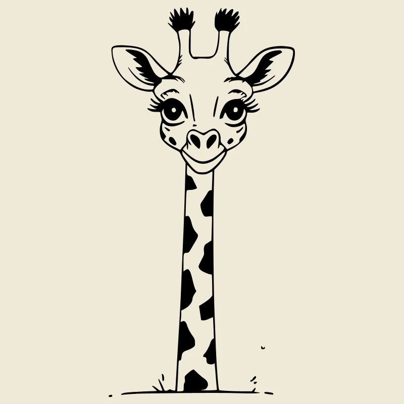 Süße Comic Giraffe als Vektorgrafik