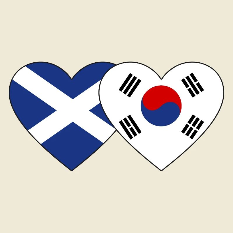 Ecosse Corée du Sud Drapeau Coeur