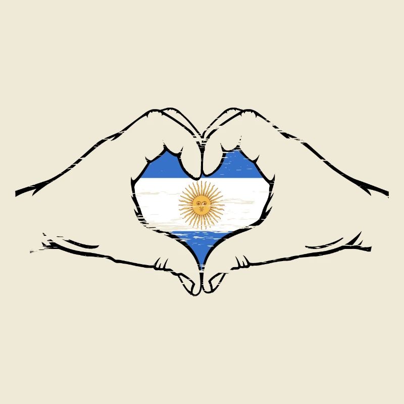 Drapeau de l’Argentine en forme de coeur utilisé
