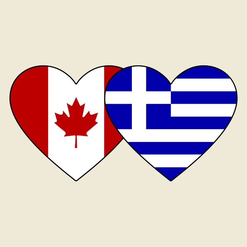 Cœur de drapeau Canada Grèce