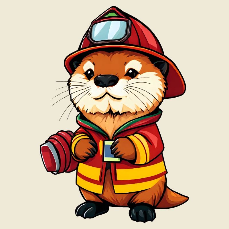 Firefighter Beaver Ready for Action