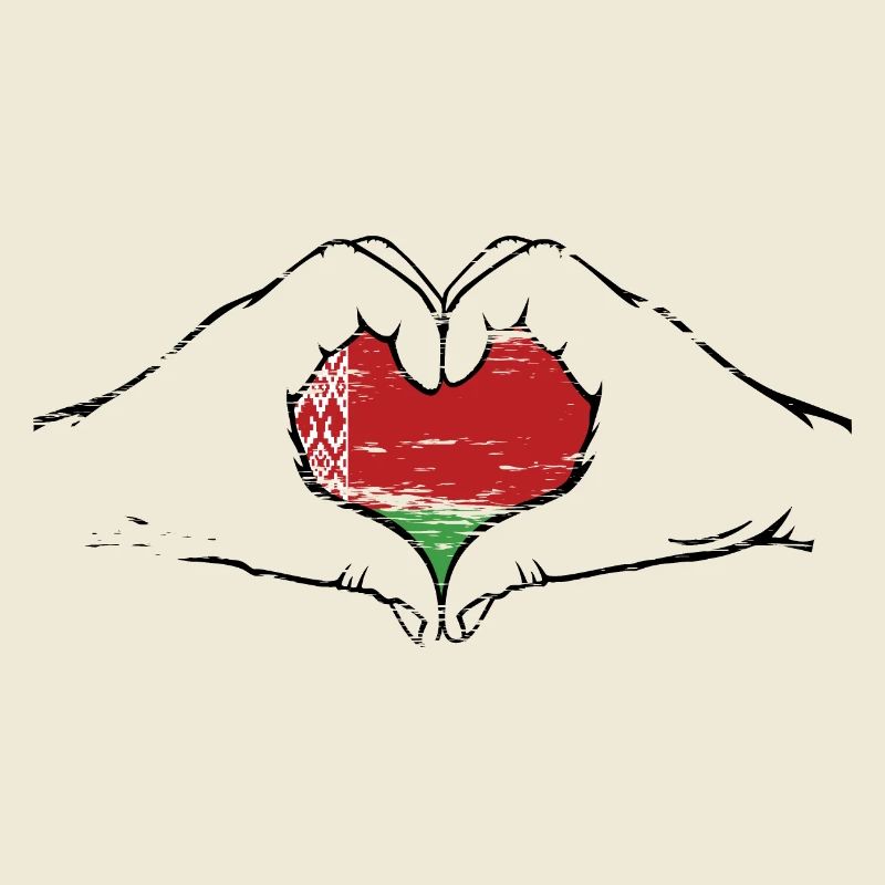 Drapeau de la Biélorussie forme de coeur utilisé