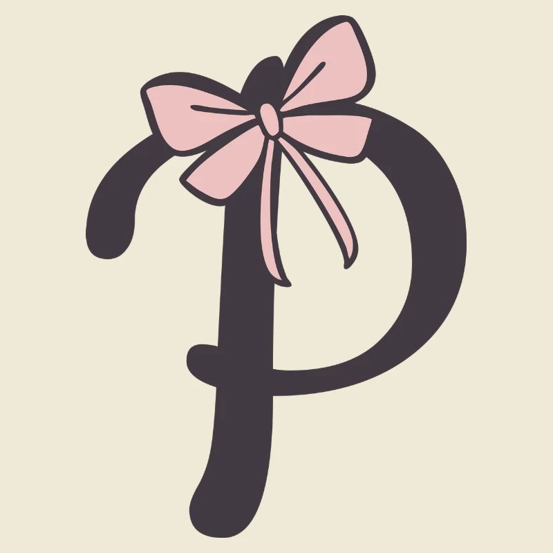 Lettre initiale P Ruban
