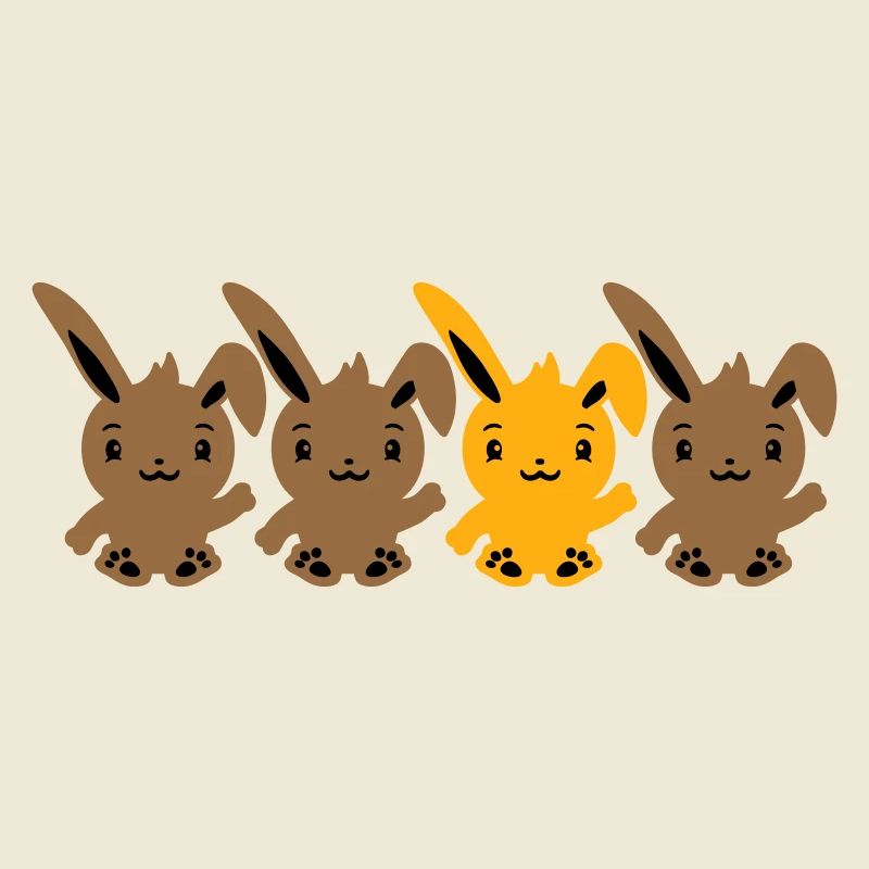 4 Bunny Friends Difference Be Different Different