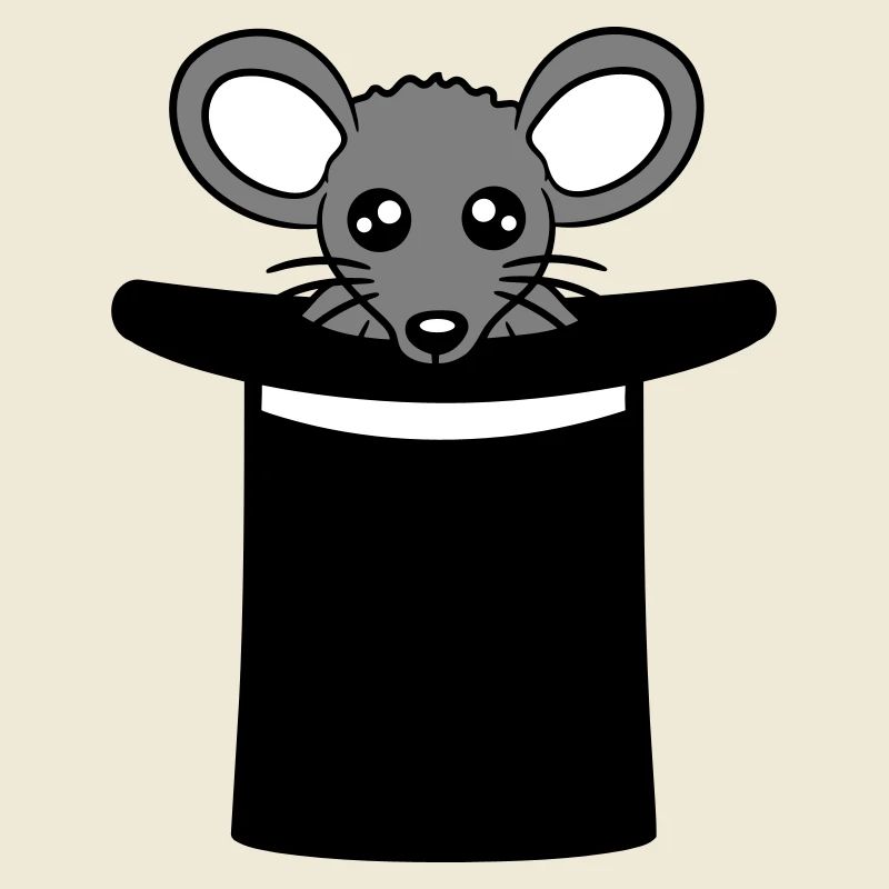Maus im Zauberer Hut Zylinder Kleines Mäuschen Süß