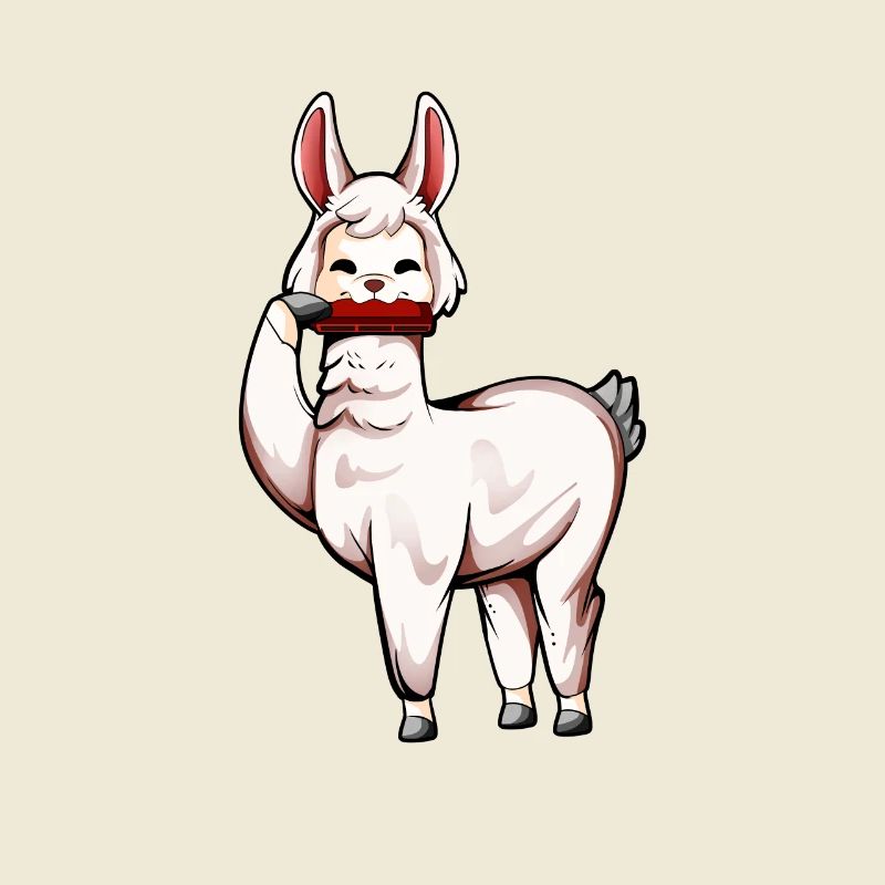 Lama plays harmonica