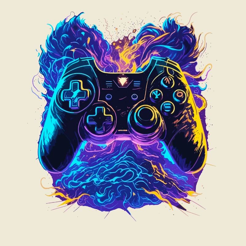 Neon Colors Graffiti Gaming Controller