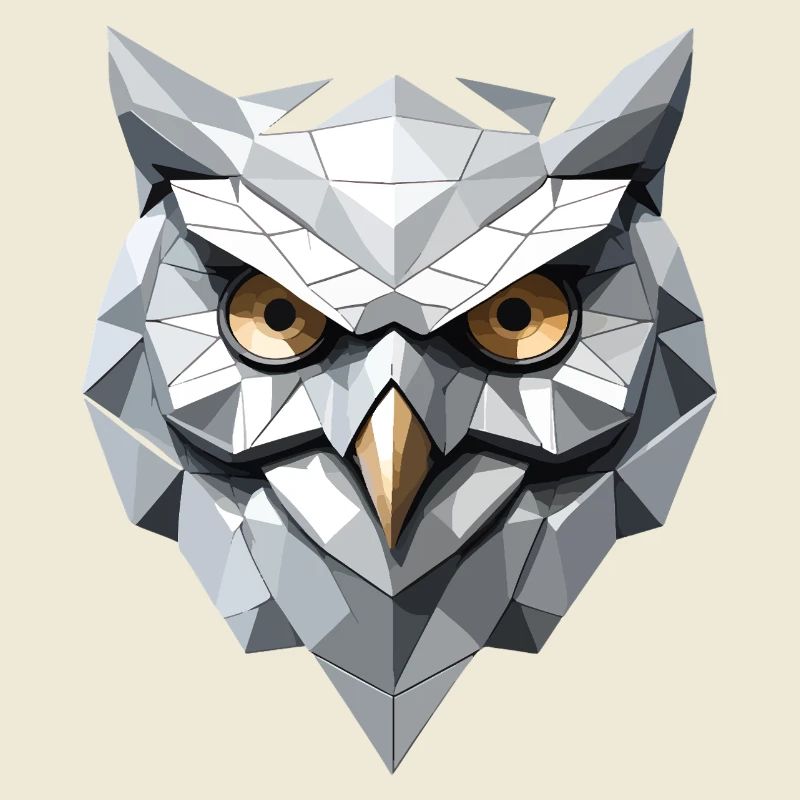 Owl Mask - Low Poly Design