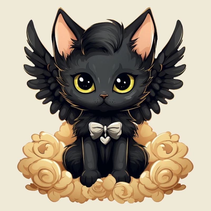 Dunkle Emo Gothic Engel Katze – Unverwechselbares