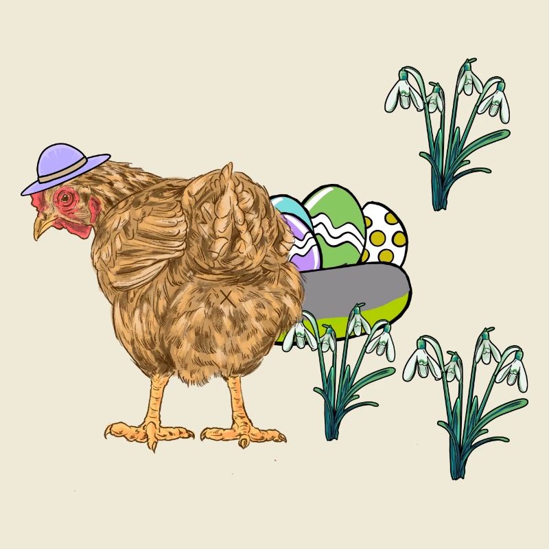 Chicken Poultry Eggs Nest Easter Eggs Easter