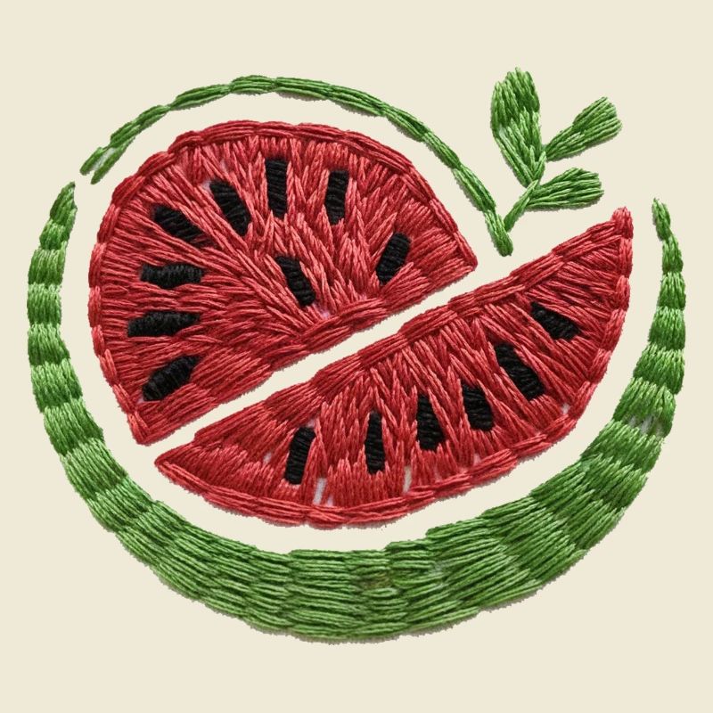 Pastèque brodée
