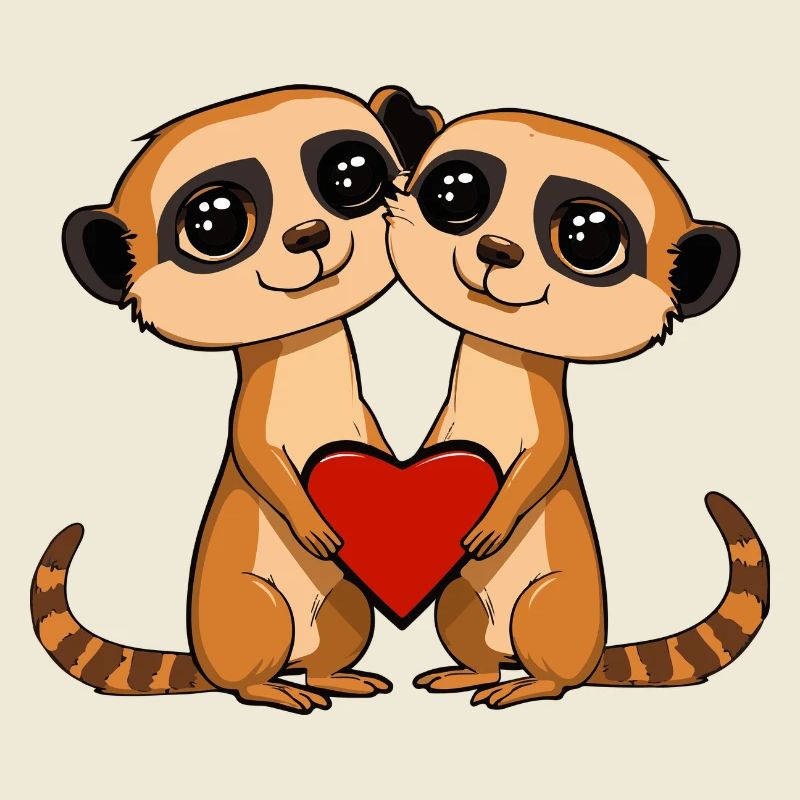 Erdmännchen Paar Valentinstag