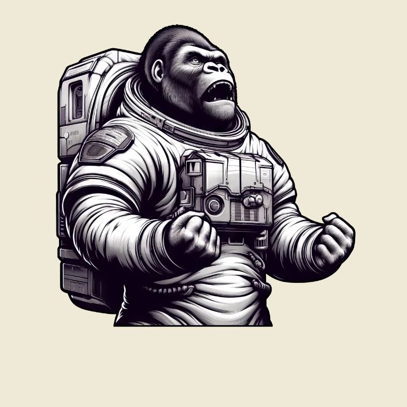 Gorilla astronaut in space