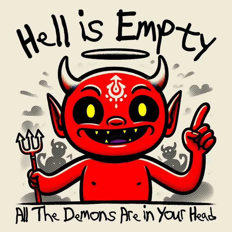 Cheerful Devil Meme - Ironic Retro Vintage