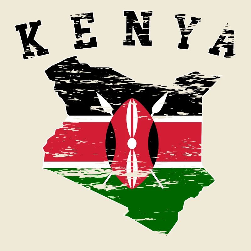 Kenya Wall Map Flag used