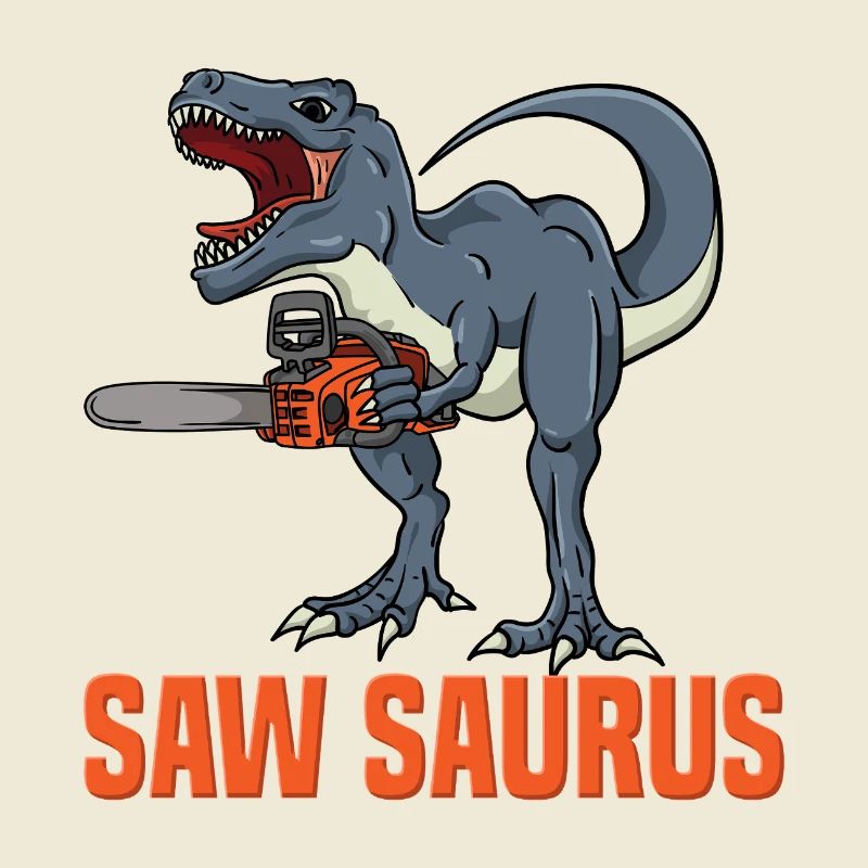 Saw Saurus Dino with Chainsaw Fun Design