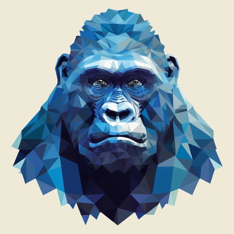 Gorille cool avec glace - Polygon Design
