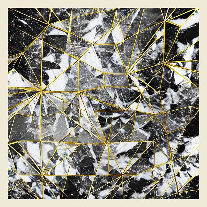 Marble Black Gold Geometric Pattern