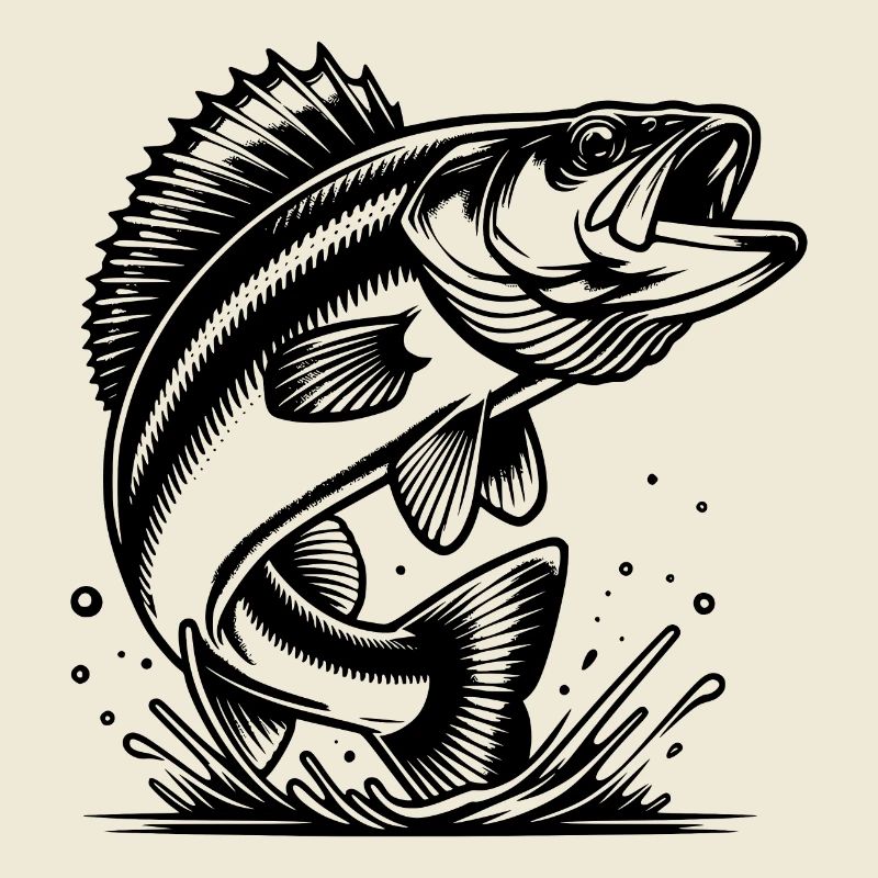 Eleganter springender Zander Raubfisch