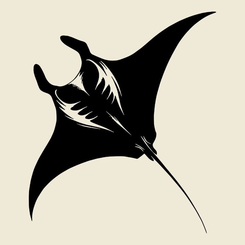 Flying manta ray in underwater flight