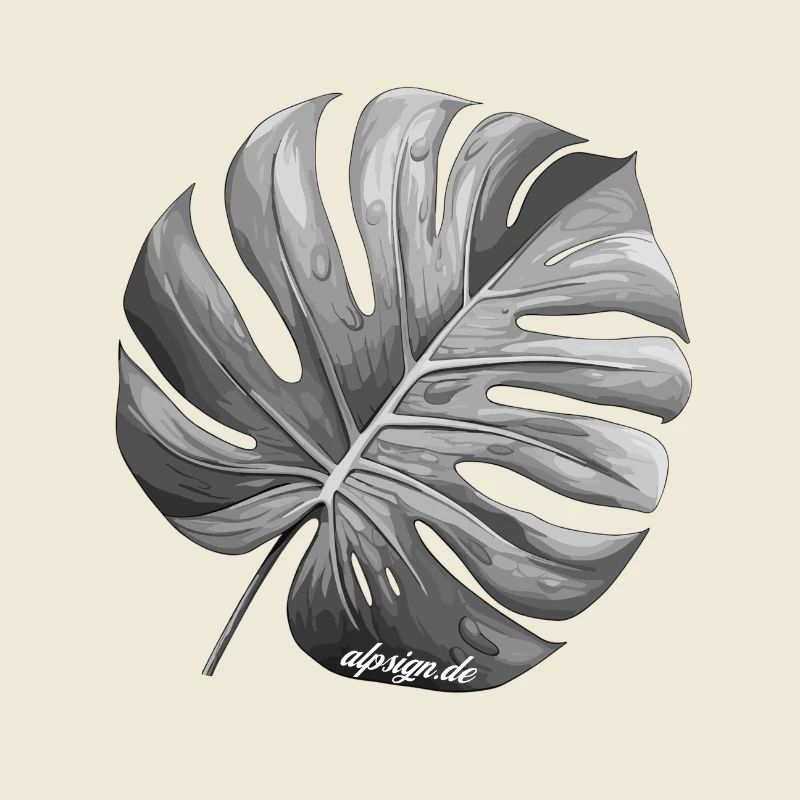 Monstera leaf window leaf design AlpSign.de