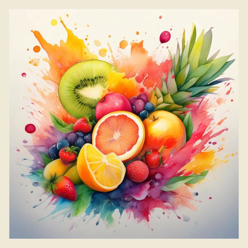 Vibrant Fruit Splash Art