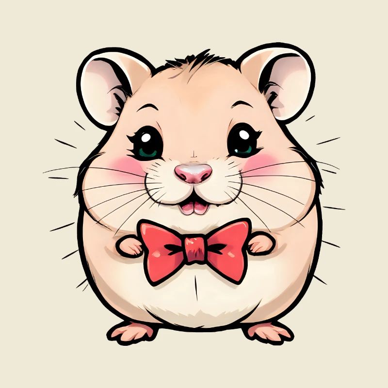 Entzückender Hamster mit roter Fliege