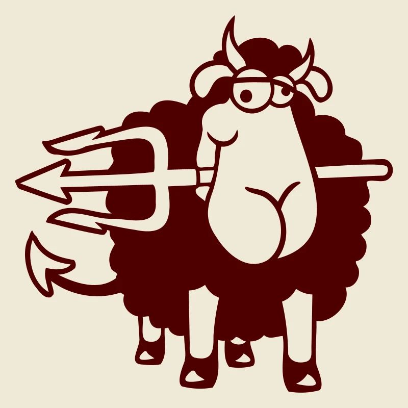 Sheep Devil Satan Hell Evil Trident Horns Cool