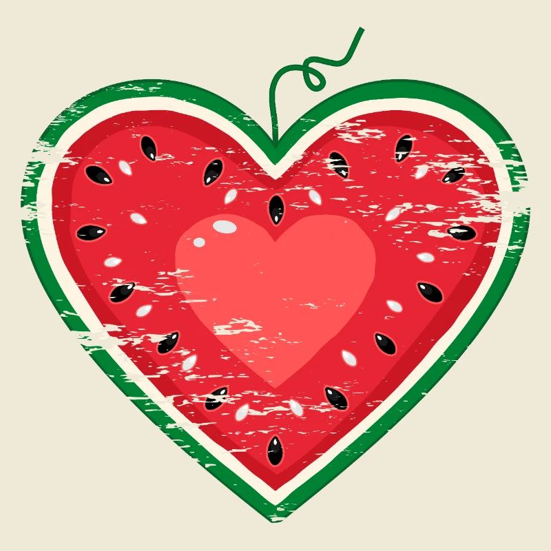 Coeur design pastèque utilisé