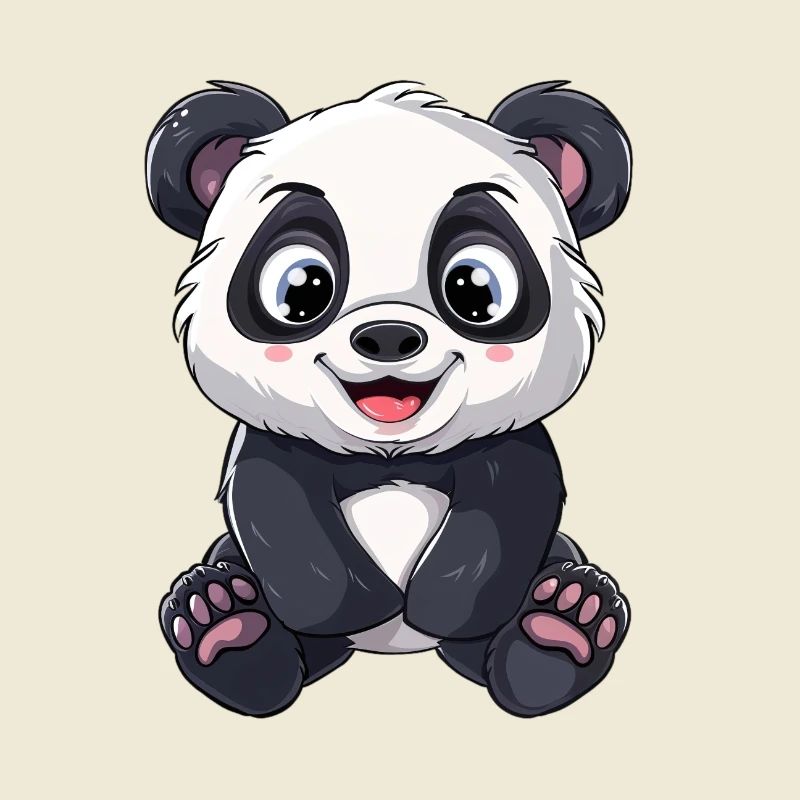 Panda mignon avec de grands yeux