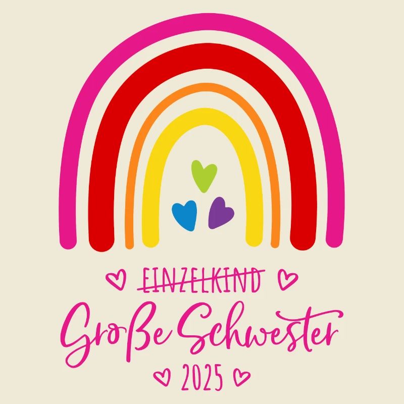 Boho Regenbogen Einzelkind Große Schwester 2025