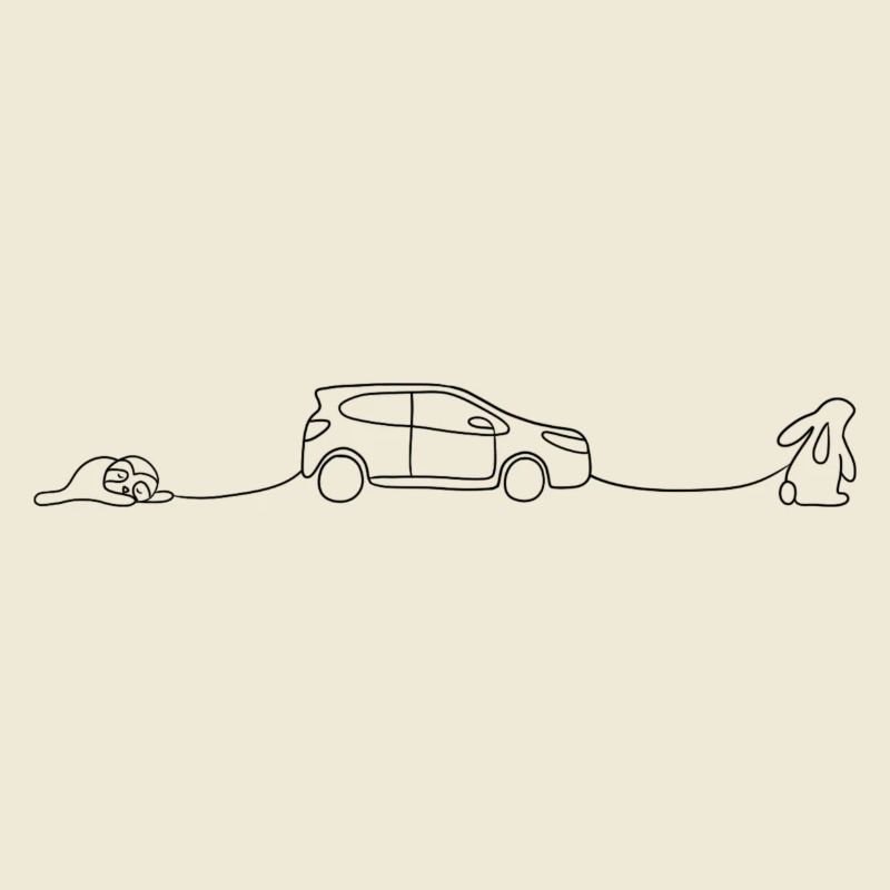 Rabbit pulls car